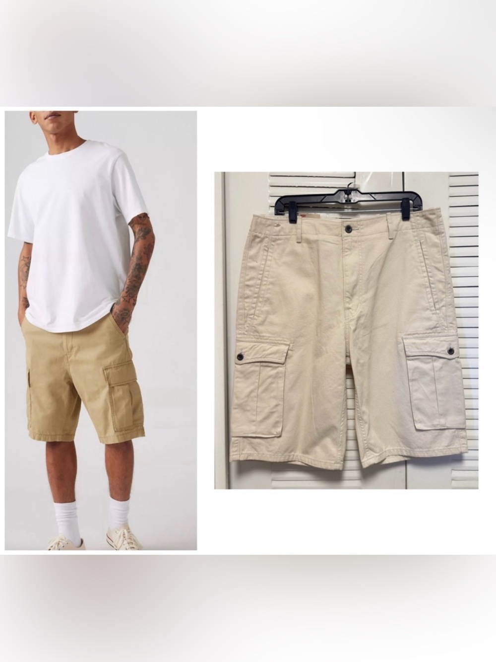 NWT - Levi’s Cargo l Shorts Relaxed Fit Cream Size 34